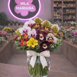 Flores do Campo com Vaso de Vidro